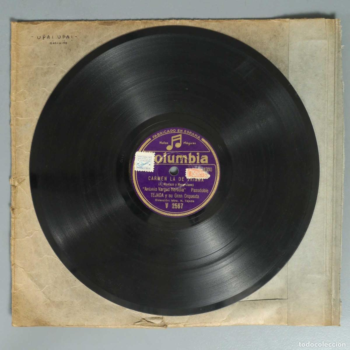 Discos de pizarra: DISCO DE PIZARRA. CARMEN LA DE TRIANA. TEJADA. - Foto 2