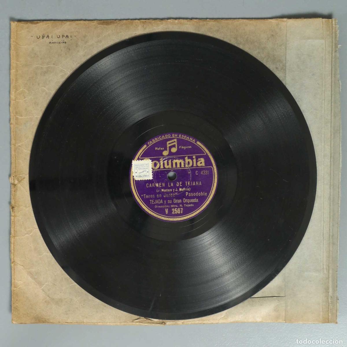Discos de pizarra: DISCO DE PIZARRA. CARMEN LA DE TRIANA. TEJADA.