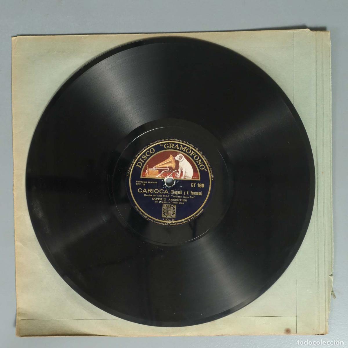 Discos de pizarra: DISCO DE PIZARRA. ROMANZA RUSA. IMPERIO ARGENTINA. CARIOCA - Foto 2