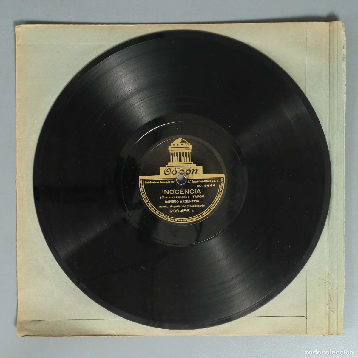 Discos de pizarra: DISCO DE PIZARRA. INOCENCIA. IMPERIO ARGENTINA. AY MI SUEGRA
