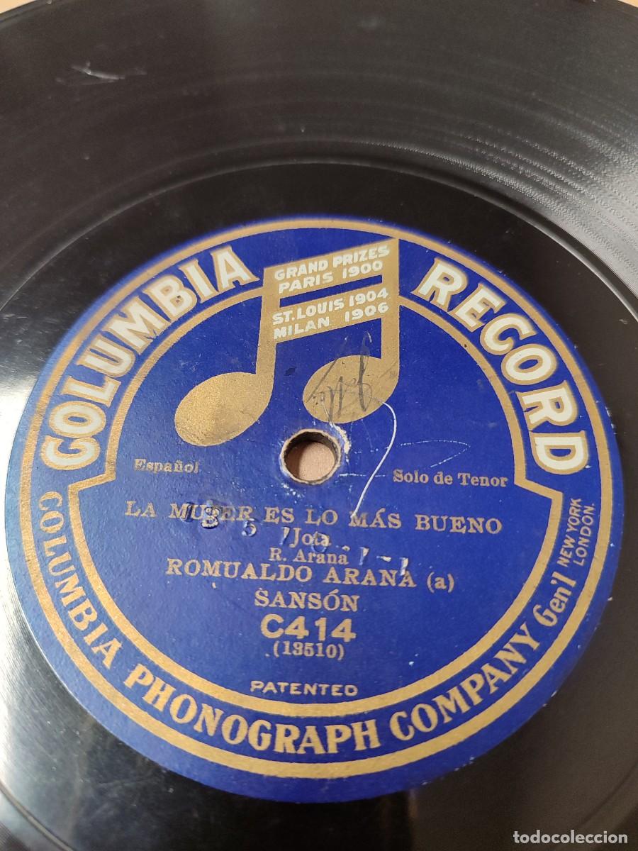 Discos de pizarra: Jotas por Romualdo Arana Sans&oacute;n. 78 rpm La cara yo la tap&eacute;/ La mujer es lo m&aacute;s bueno