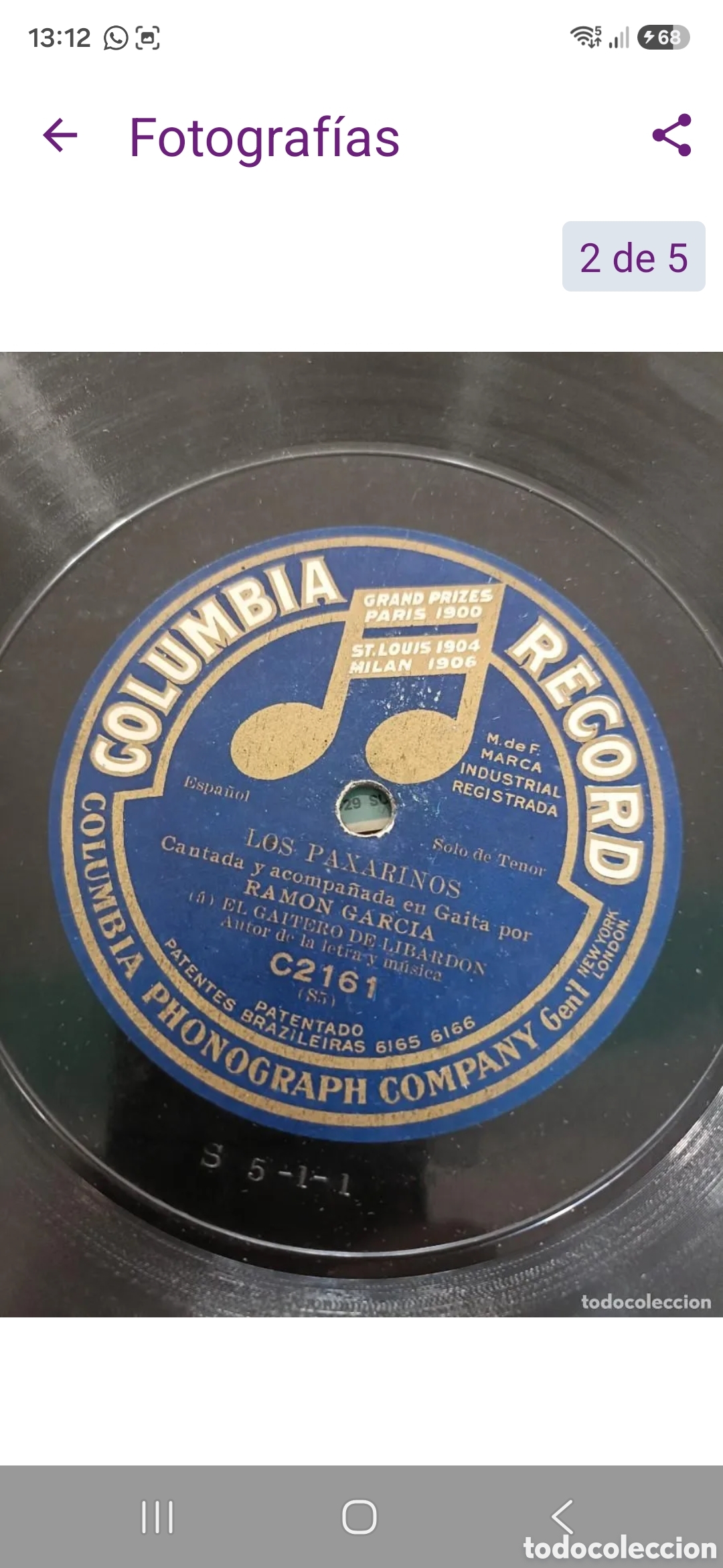 Discos para gramofone: Disco Columbia Ni&ntilde;a Romero