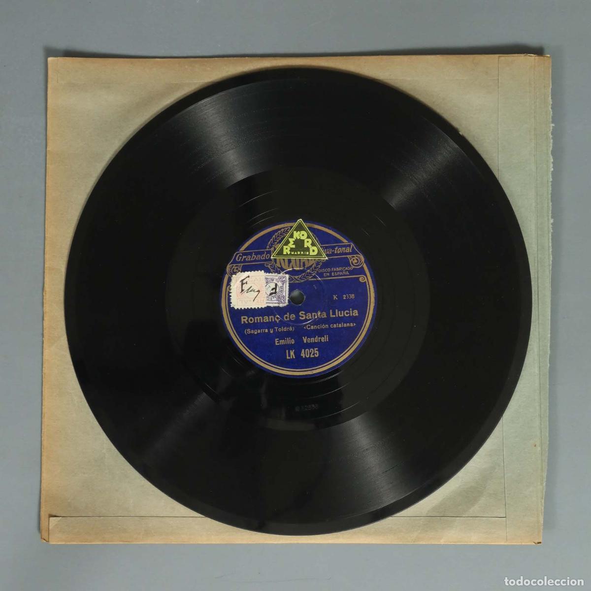 Discos de pizarra: DISCO DE PIZARRA. ROMAN&Ccedil; DE SANTA LLUCIA. CANCION CATALANA. EMILIO VENDRELL. EL SALTIRO DE LA