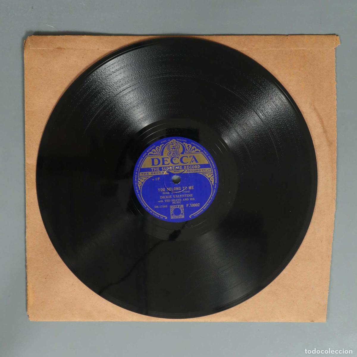 Discos de pizarra: DISCO DE PIZARRA. YOU BELONG TO ME. DICKIE VALENTINE. MADEMOISELLE