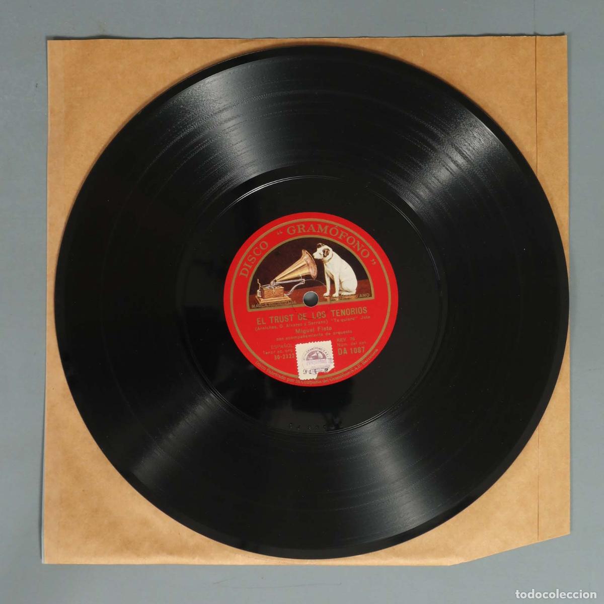 Discos de pizarra: DISCO DE PIZARRA. EL TRUST DE LOS TENORIOS. MIGUEL FLETA. TOSCA PUCCINI