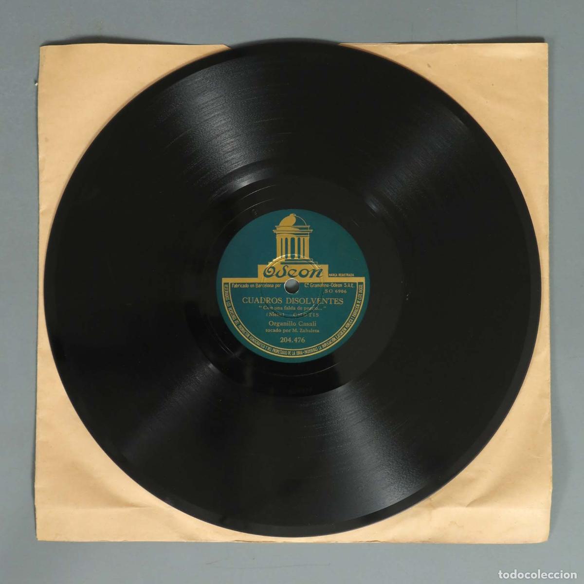 Discos de pizarra: DISCO DE PIZARRA. CUADROS DISOLVENTES. ORGANILLO CASALI. M ZABALETA. LUISA FERNANDA