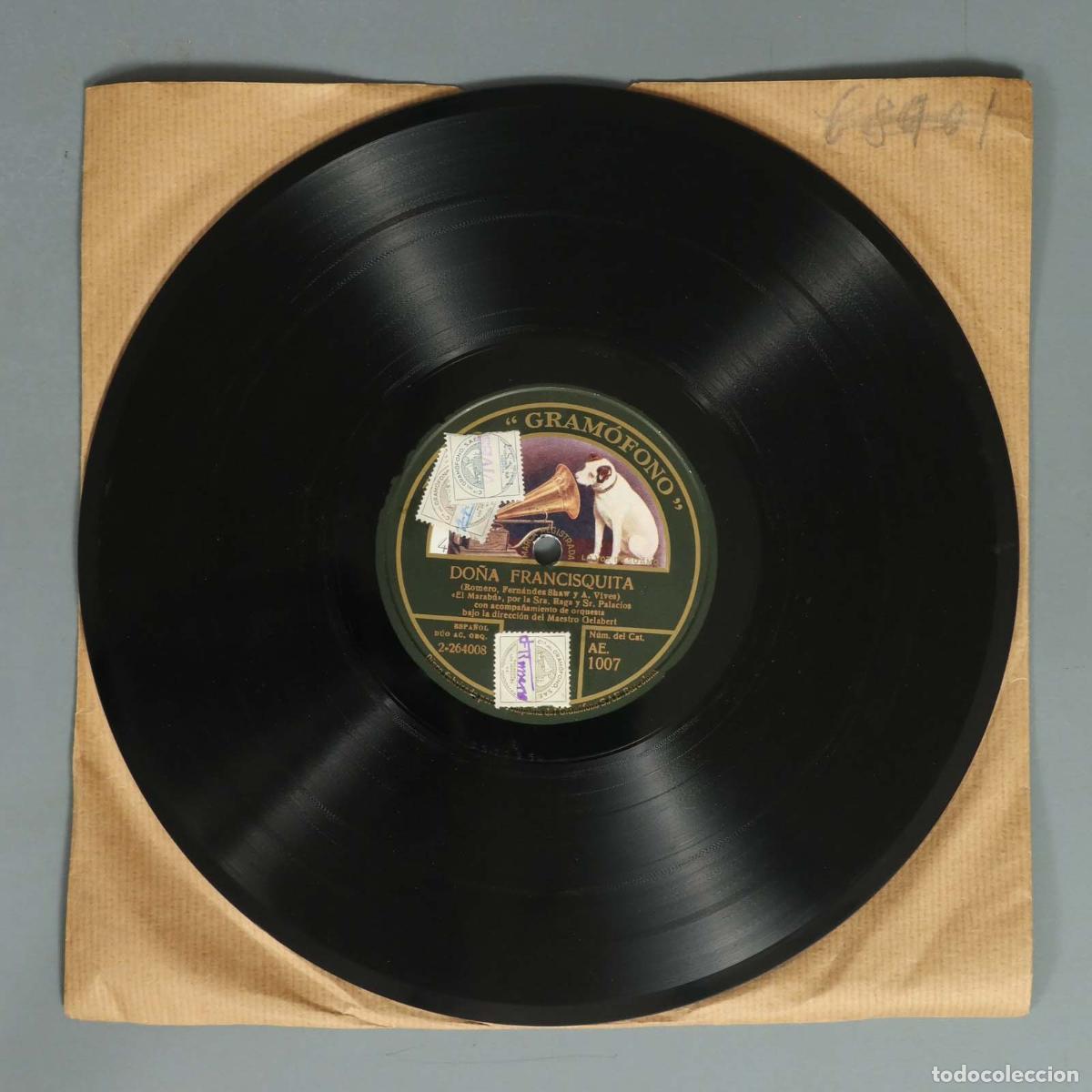 Discos de pizarra: DISCO DE PIZARRA. DO&Ntilde;A FRANCISQUITA. LOS ROMANTICOS. - Foto 3