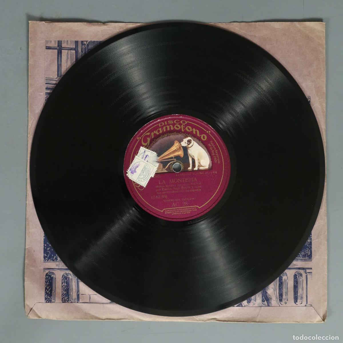 Discos de pizarra: DISCO DE PIZARRA. LA MONTERIA. EMILIO