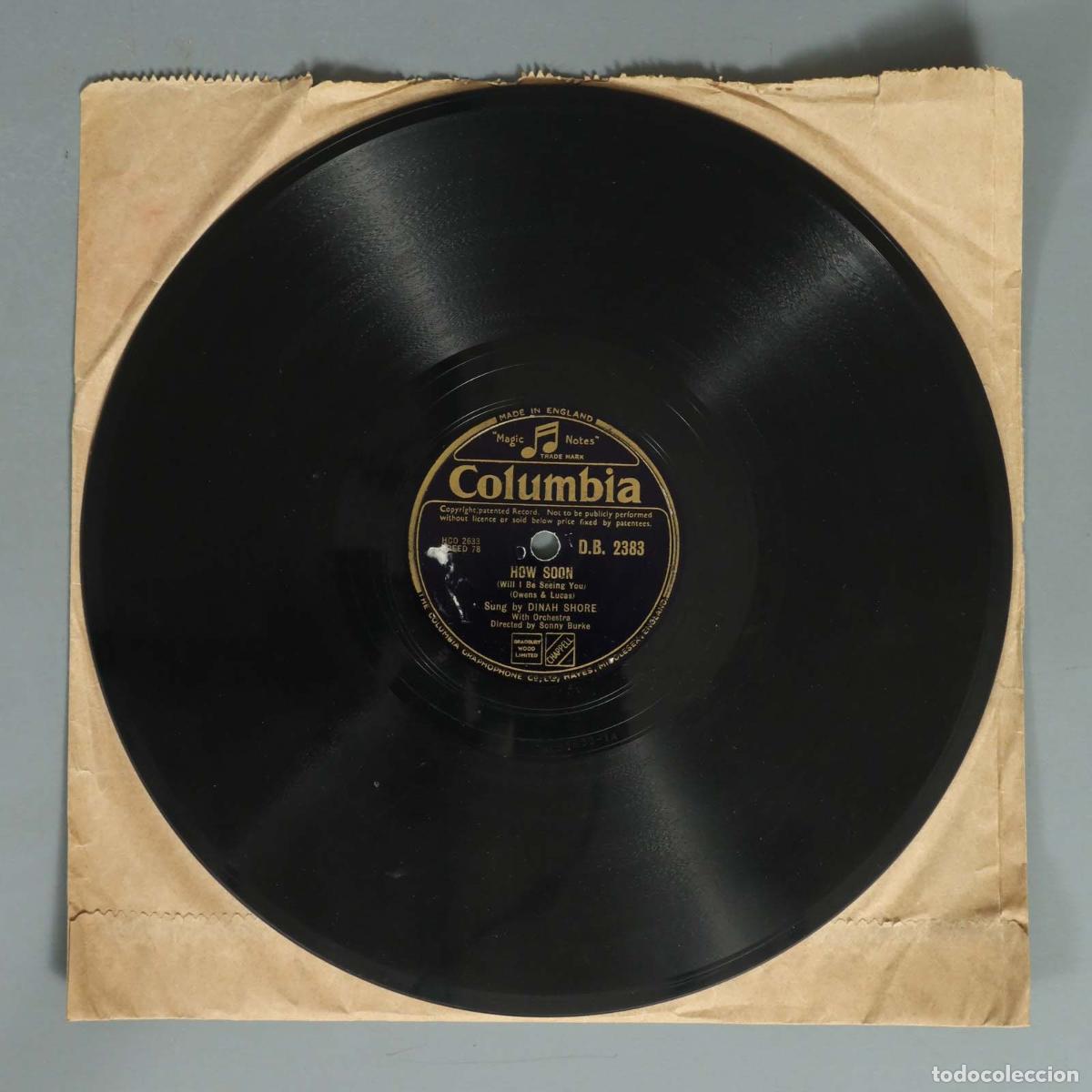 Discos de pizarra: DISCO DE PIZARRA. DINAH SHORE. HOW SOON. I'VE GOT YOU UNDER MY SKIN