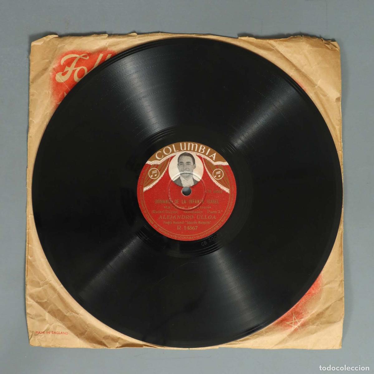Discos de pizarra: DISCO DE PIZARRA. ROMANCE DE LA INFANTA ISABEL. ALEJANDRO ULLOA.