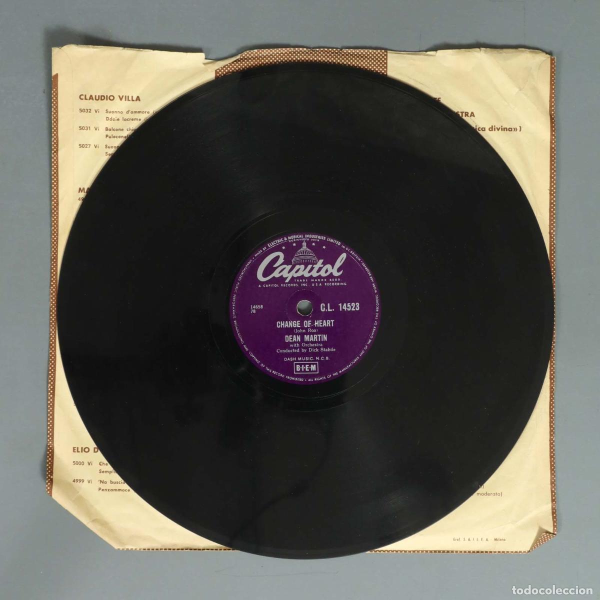 Discos de pizarra: DISCO DE PIZARRA. CHANGE OF HEART. DEAN MARTIN. MEMORIES ARE MADE OF THIS