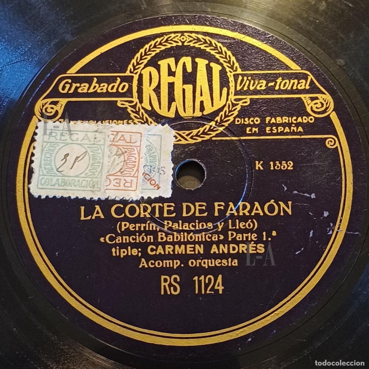 Discos de pizarra: Zarzuela. Cupl&eacute;s babil&oacute;nicos de La corte de Fara&oacute;n por artista del estreno &iexcl;en grabaci&oacute;n el&eacute;ctrica!