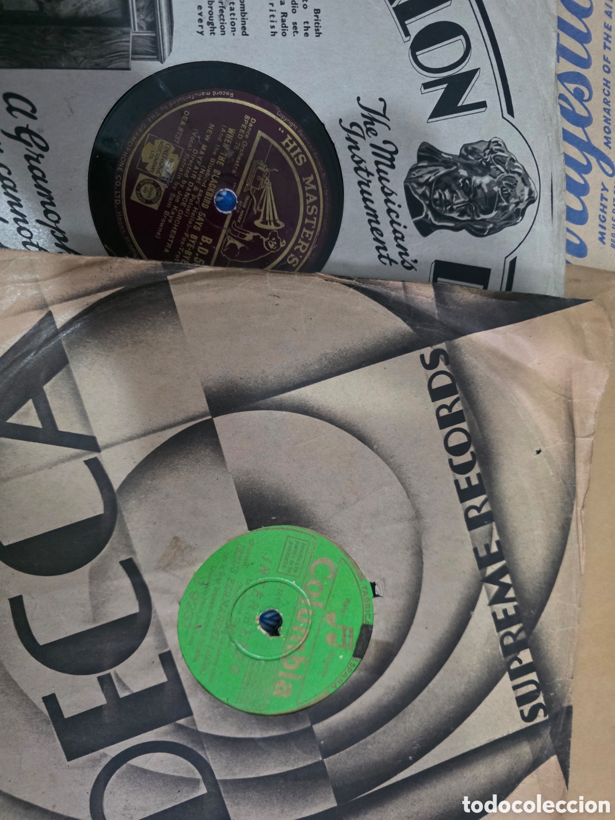 Discos de pizarra: Lote discos pizzara antiguos