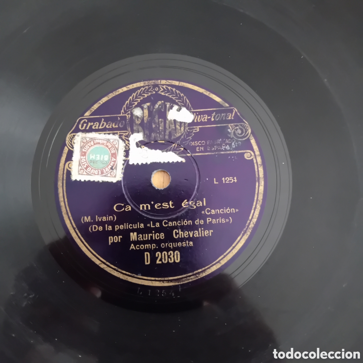 Discos de pizarra: MAURICE CHEVALIER. MON PTIT TOM. CA MEST EGAL - Foto 2