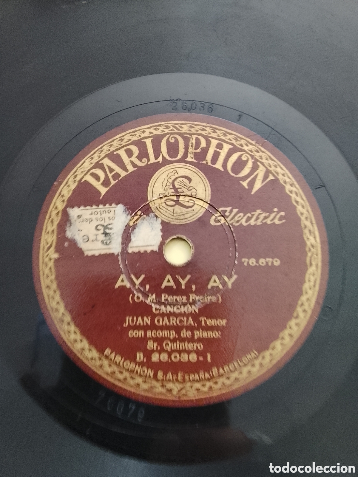 Discos de pizarra: Disco de pizarra Juan Garc&iacute;a ay ay ay