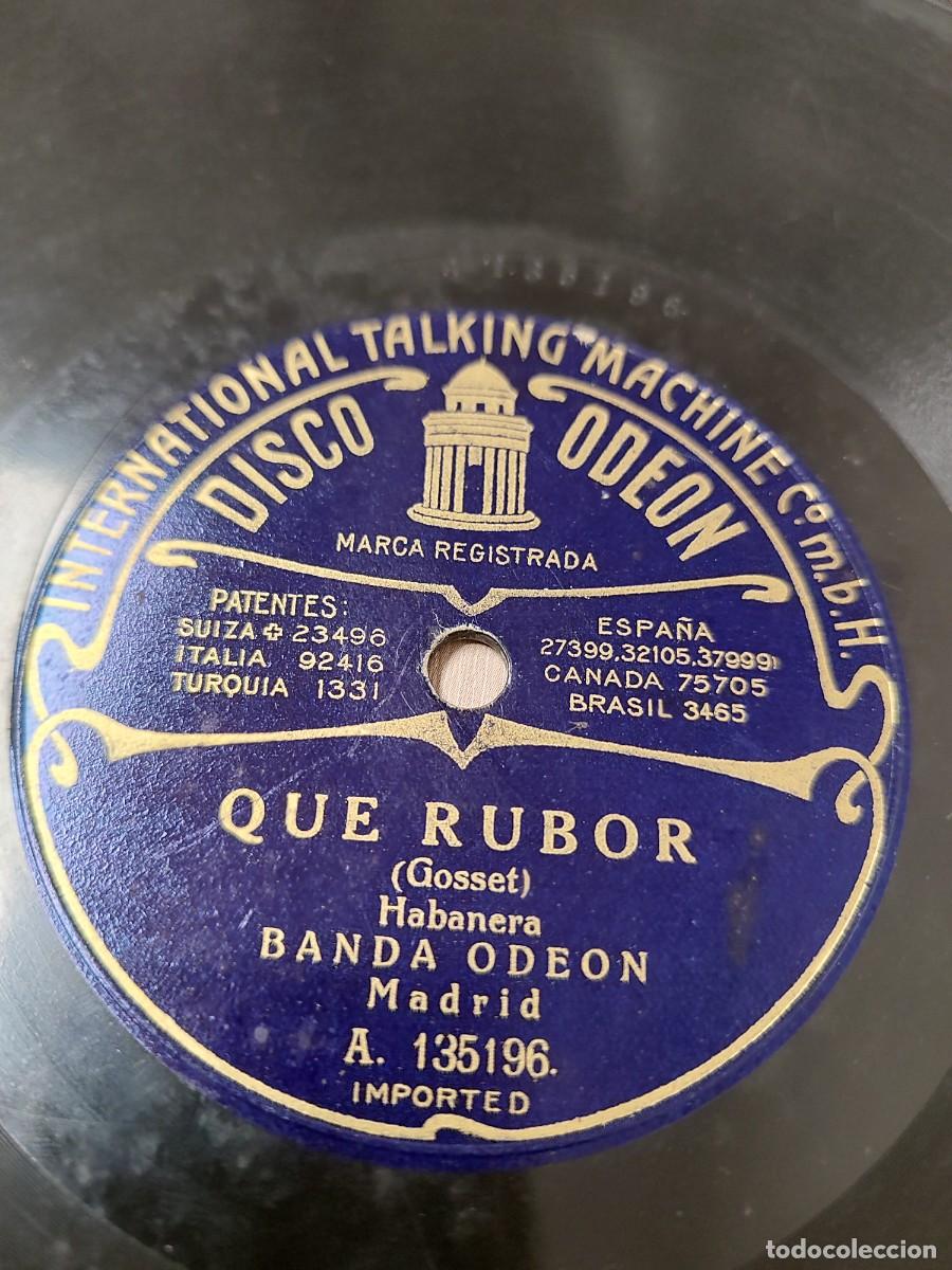 Discos de pizarra: Banda Odeon. 78 rpm. Habanera. Fresca Brisa (Villalonga)/ Que rubor (Gosset)