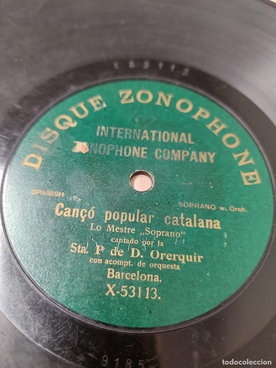 Discos de pizarra: Can&ccedil;&oacute; popular catalana.(1906) 78 rpm. Lo Mestre. por Sta. P. de D. Orerquir