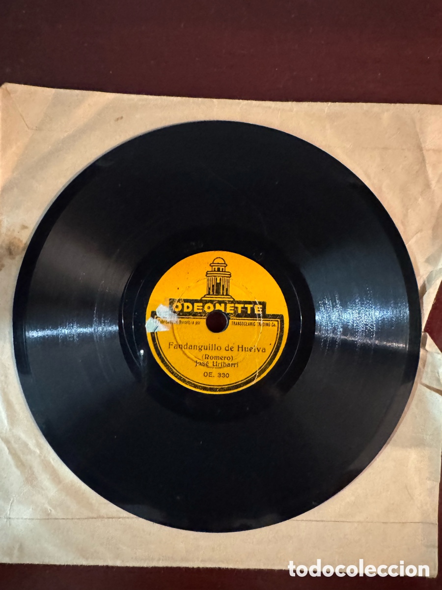 Discos de pizarra: Disco 78 rpm ODEONETTE &ndash; OE 324 / OE 330 &ndash; Jos&eacute; Lumbary &ndash; Canci&oacute;n Criolla / Fandanguilo de Huelva