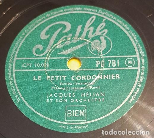 Discos de pizarra: Disco Pizarra 78 rpm 10&rdquo;. Pathe PG 781. Jacques Helian - Le Petit Cordonnier / Mandoline a Napoli