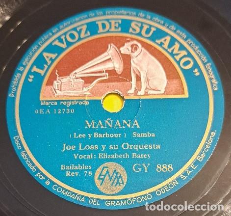 Discos de pizarra: Disco Pizarra 78 rpm 10&rdquo;. La voz de su Amo GY 888. Joe Loss y su Orquesta - Ma&ntilde;ana / Bailarina
