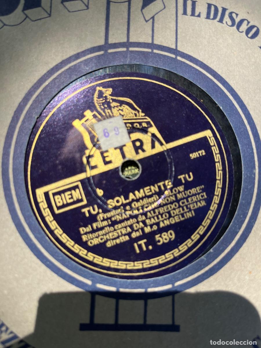 Discos de pizarra: 5 discos de pizarra de m&uacute;sica italiana marca Parlaphon y Letra