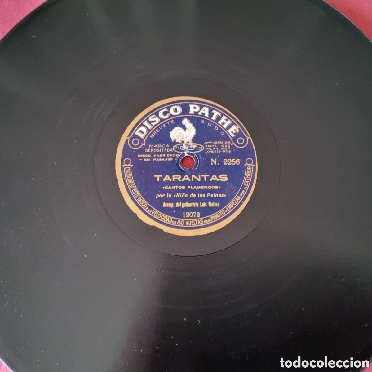 Discos de pizarra: DISCO PATH&Eacute;, TARANTAS, CANTOS FLAMENCOS Y TANGO DE LA TONTONA POR LA NI&Ntilde;A DE LOS PEINES