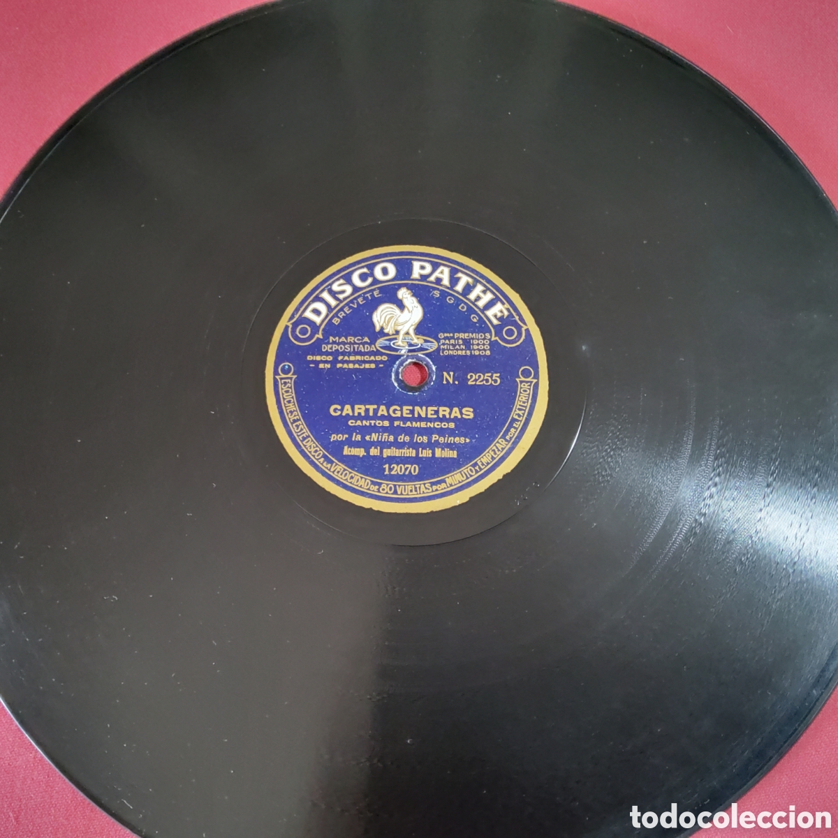 Discos de pizarra: DISCO PATH&Eacute;, CARTAGENERAS Y SEVILLANAS BOLERAS POR LA NI&Ntilde;A DE LOS PEINES