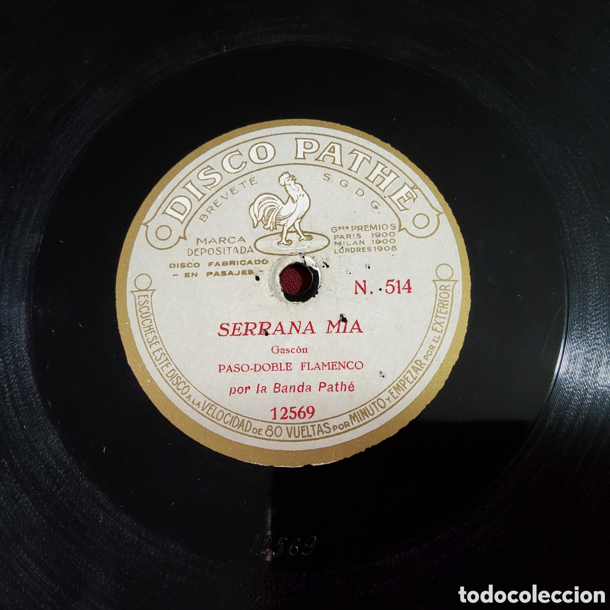 Discos de pizarra: DISCO PATH&Eacute;, SERRANA MIA Y ALMA GITANA, PASO-DOBLE FLAMENCO