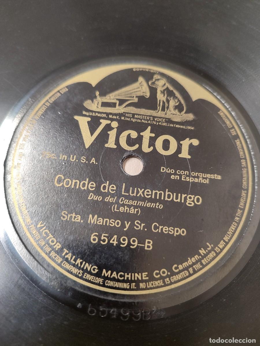 Discos de pizarra: Srta. Manso y Sr. Crespo. Conde de Luxemburgo. 78 rpm