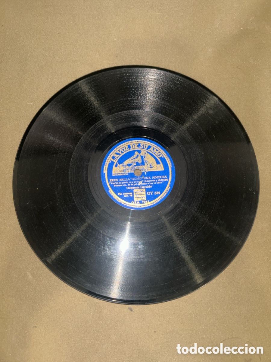 Discos de pizarra: DISCO DE PIZARRA LA VOZ DE SU AMO ERES BELLA COMO UNA PINTURA OES 7267 *VER FOTOS*