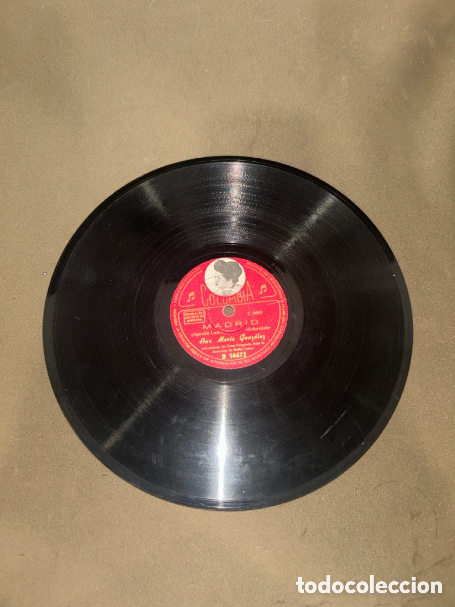 Discos de pizarra: DISCO DE PIZARRA, COLUMBIA, MADRID, ANA MAR&Iacute;A GONZ&Aacute;LEZ *VER FOTOS*