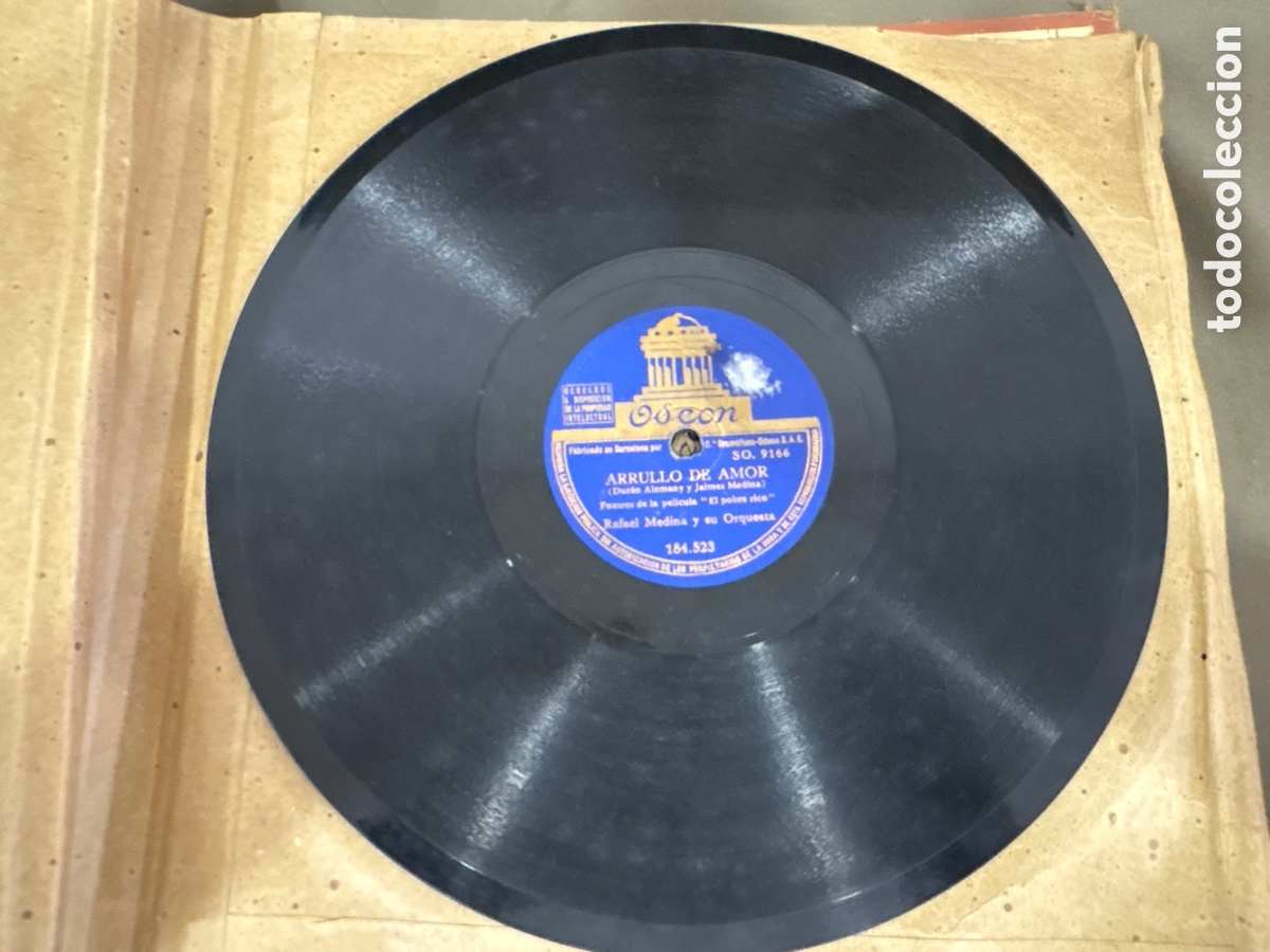 Discos de pizarra: DISCO DE PIZARRA,ODEON,ARRULLO DE AMOR Y NO TE IMPORTA SABER,RAFAEL MEDINA