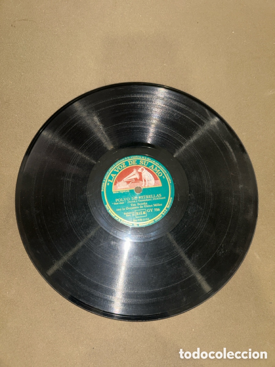 Discos de pizarra: DISCO DE PIZARRA, LA VOZ DE SU AMO POLVO DE ESTRELLAS