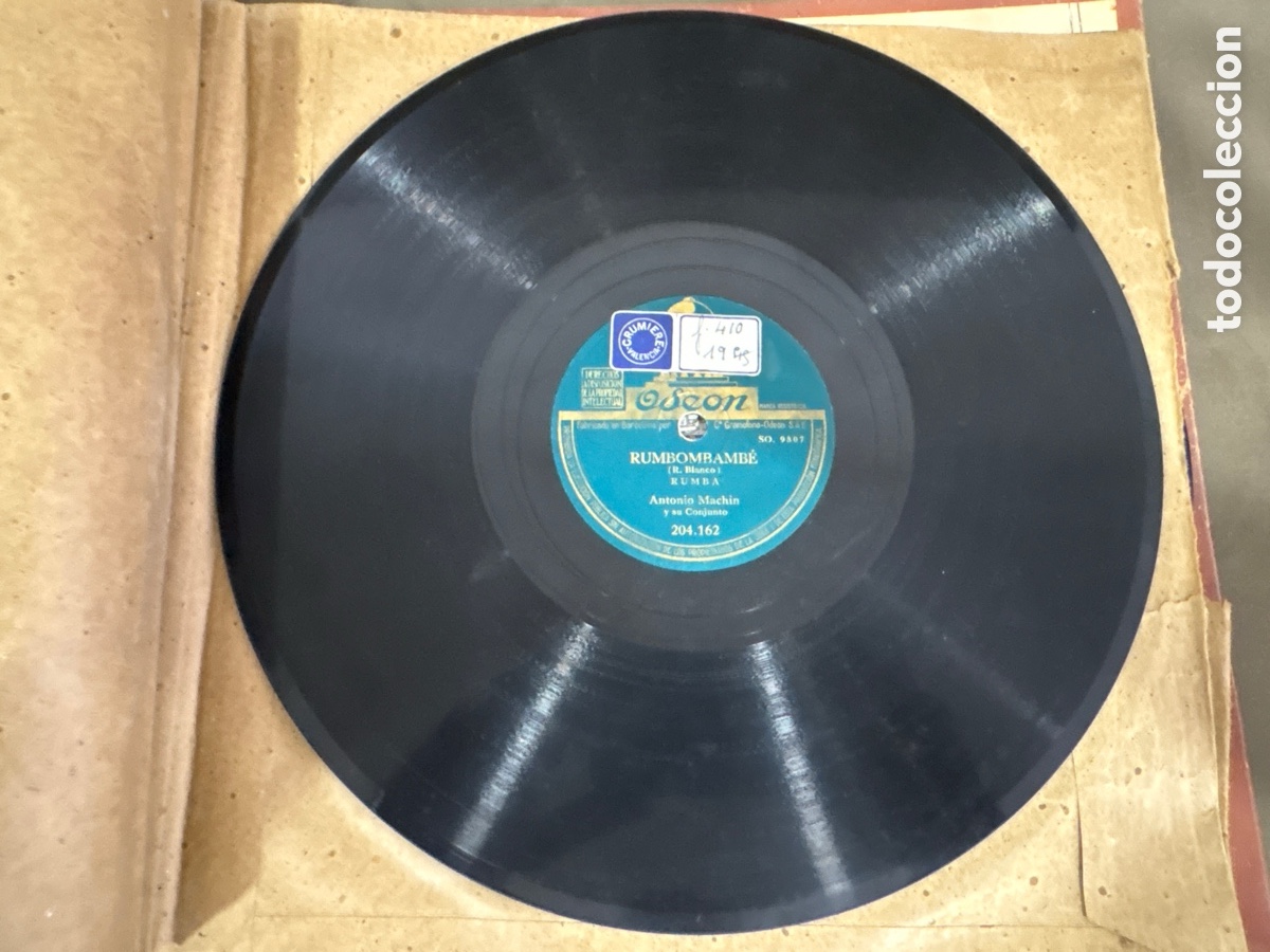 Discos de pizarra: DISCO DE PIZARRA,ODEON,VIDAS CRUZADAS Y RUMBOMBAMBE,ANTONIO Y SU CONJUNTO