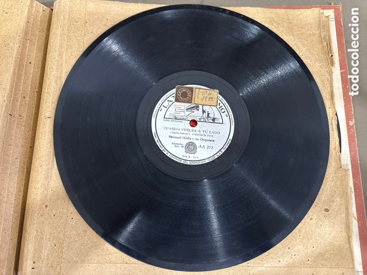 Discos de pizarra: DISCO DE PIZARRA,LA VOZ DE SU AMO,MELOD&Iacute;A EN SWING Y CUANDO VUELVA A TU LADO,BERNARD HILDA