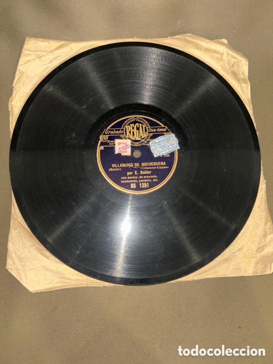 Discos de pizarra: DISCO DE PIZARRA, REGAL, VILLANCICO DE NOCHEBUENA