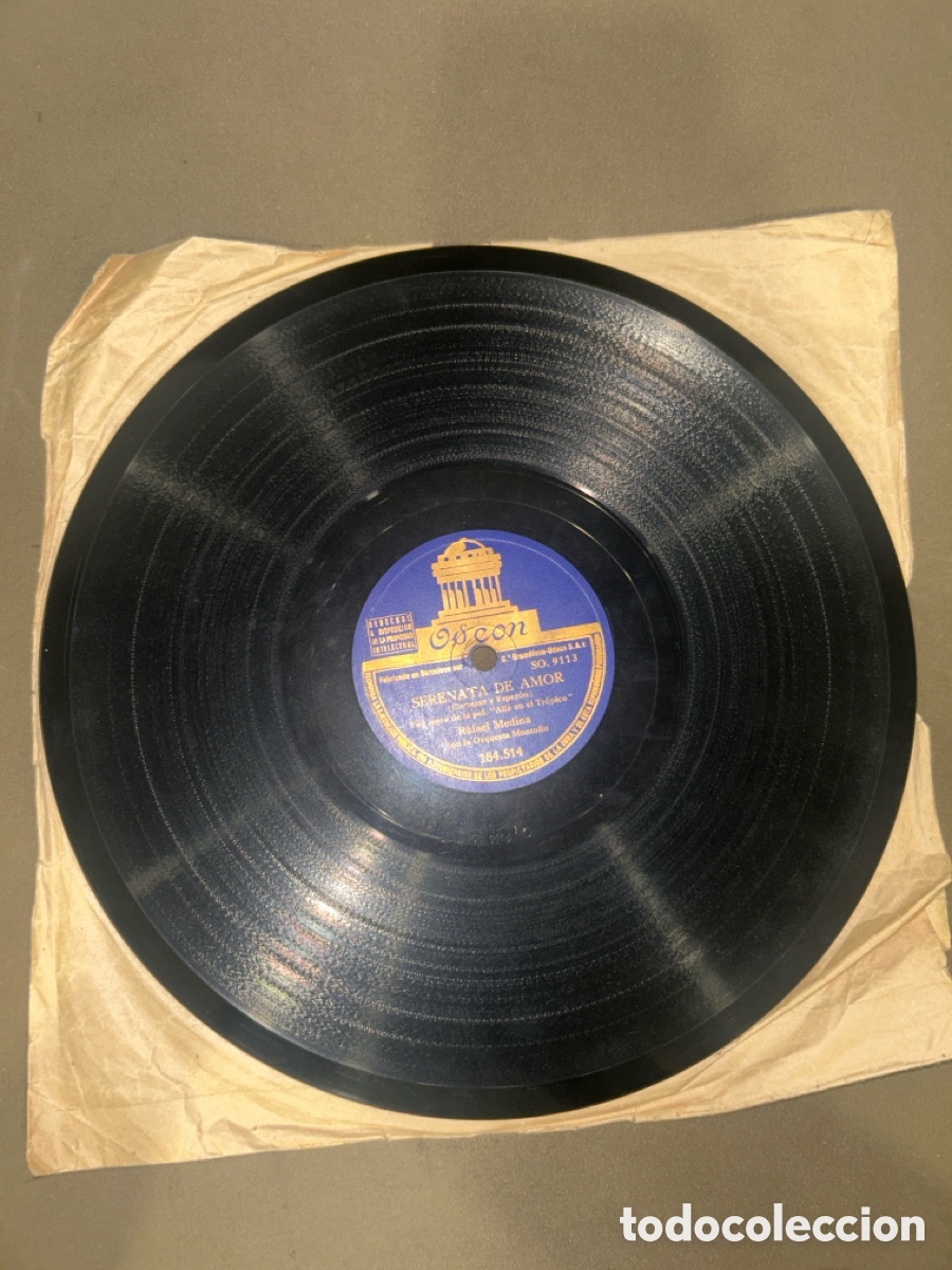 Discos de pizarra: DISCO DE PIZARRA, SERENATA DE AMOR Y A LA ORILLA DEL MAR, OSEON - Foto 2