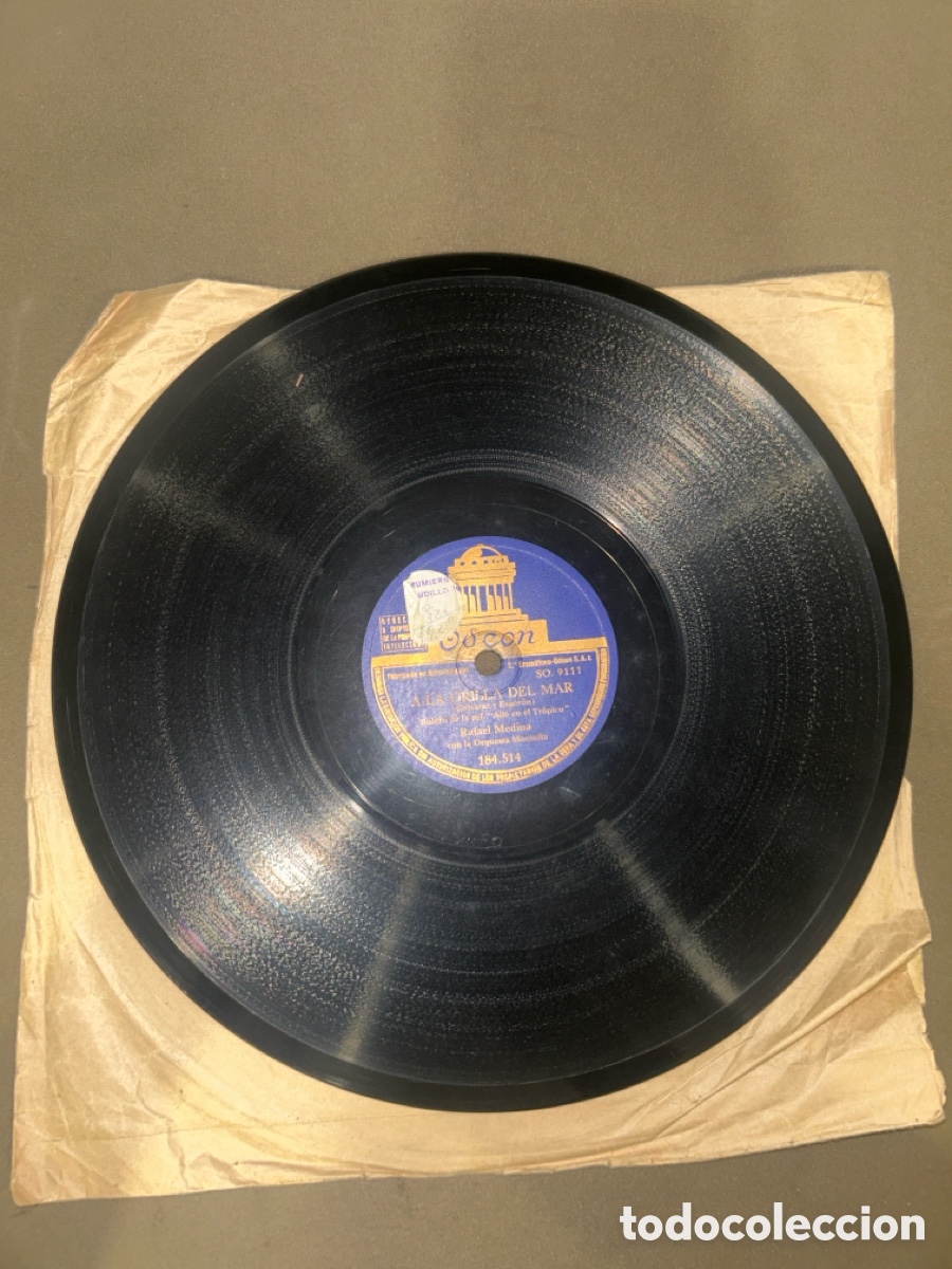 Discos de pizarra: DISCO DE PIZARRA, SERENATA DE AMOR Y A LA ORILLA DEL MAR, OSEON - Foto 1
