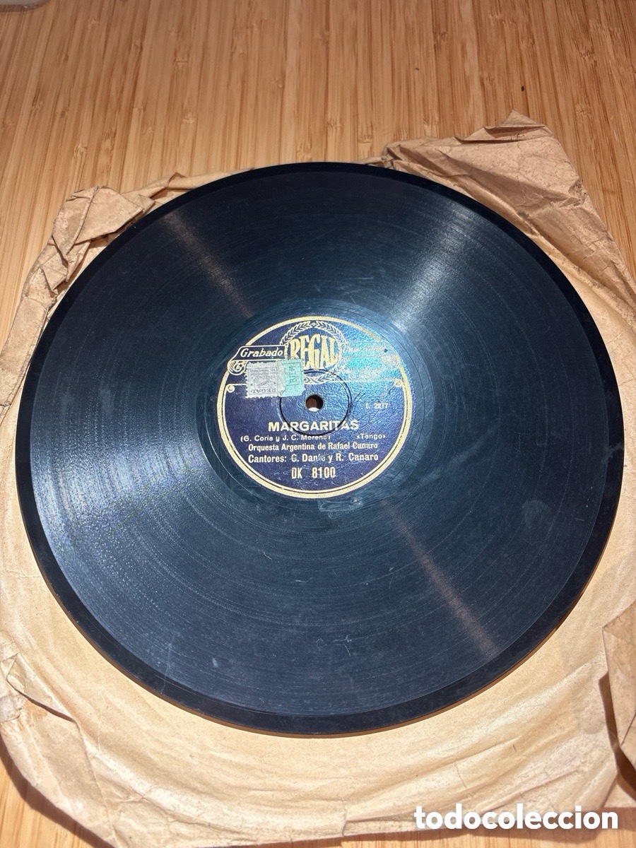 Discos de pizarra: SALIDA 1&euro;, Disco de pizarra (con da&ntilde;o) La Pulpera de Santa Luc&iacute;a y Margaritas (A17)