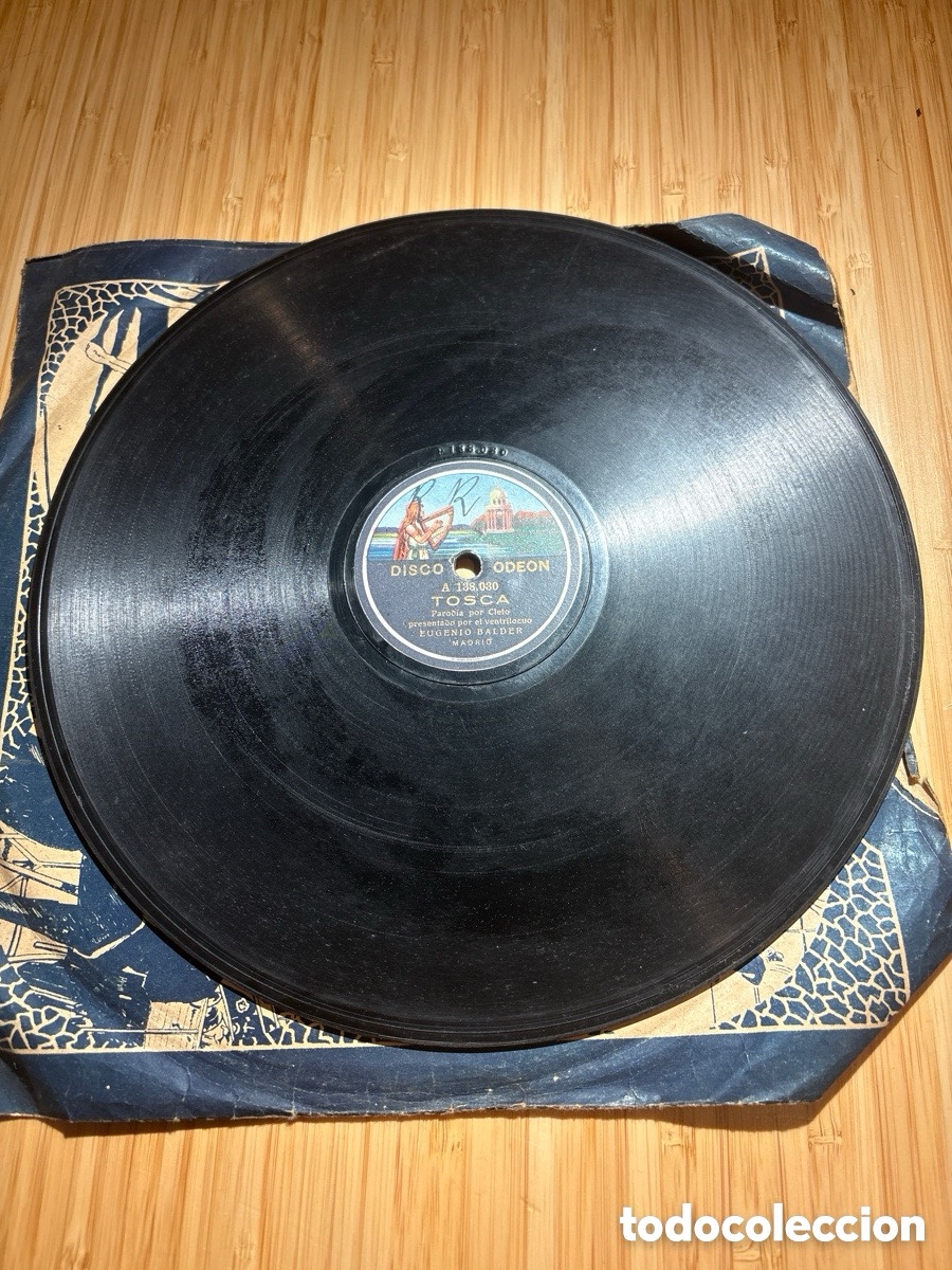 Discos de pizarra: SALIDA 1&euro;, Disco de pizarra Odeon, Tosca y El Cerdo (A17) - Foto 2