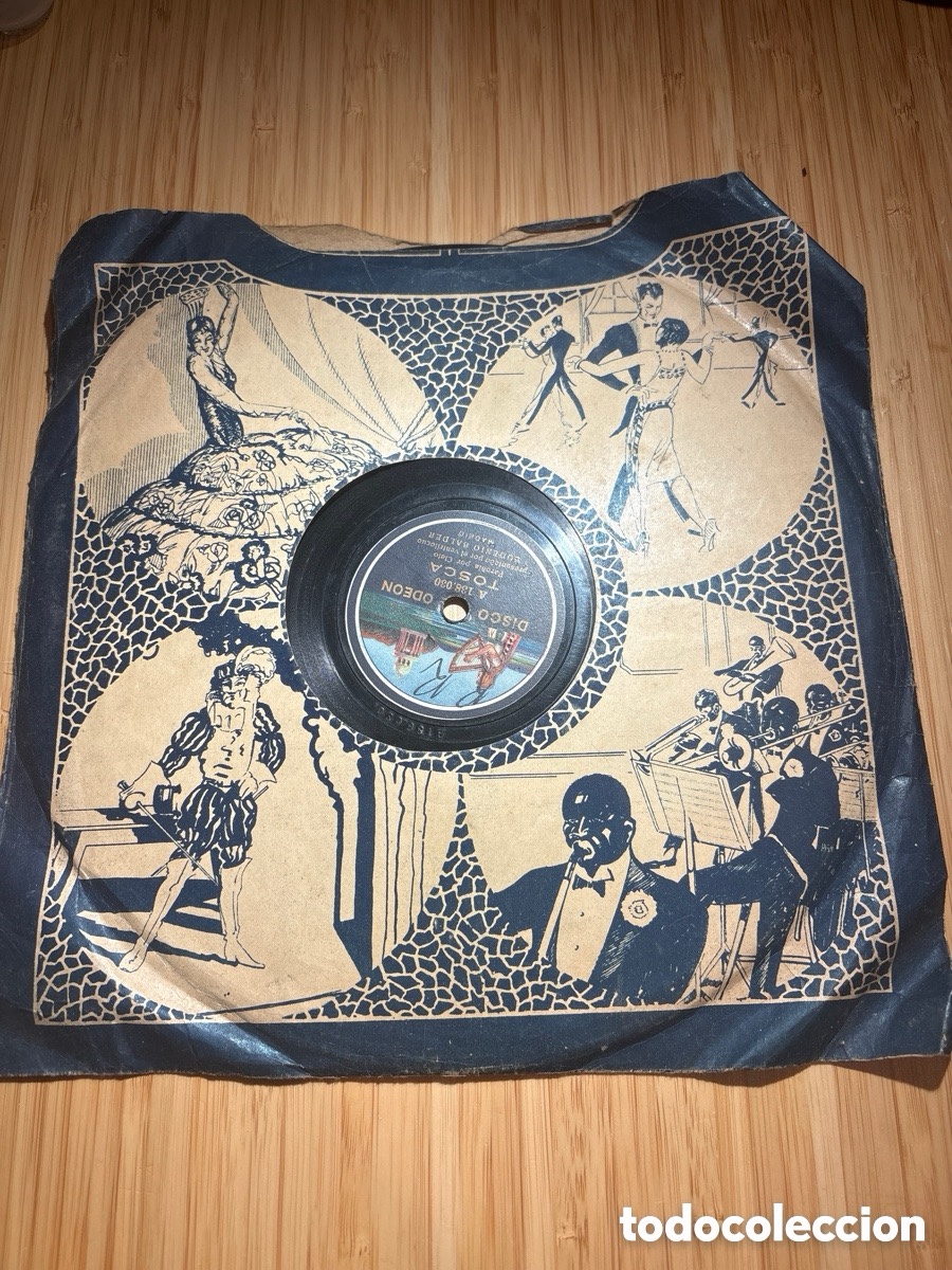 Discos de pizarra: SALIDA 1&euro;, Disco de pizarra Odeon, Tosca y El Cerdo (A17) - Foto 3
