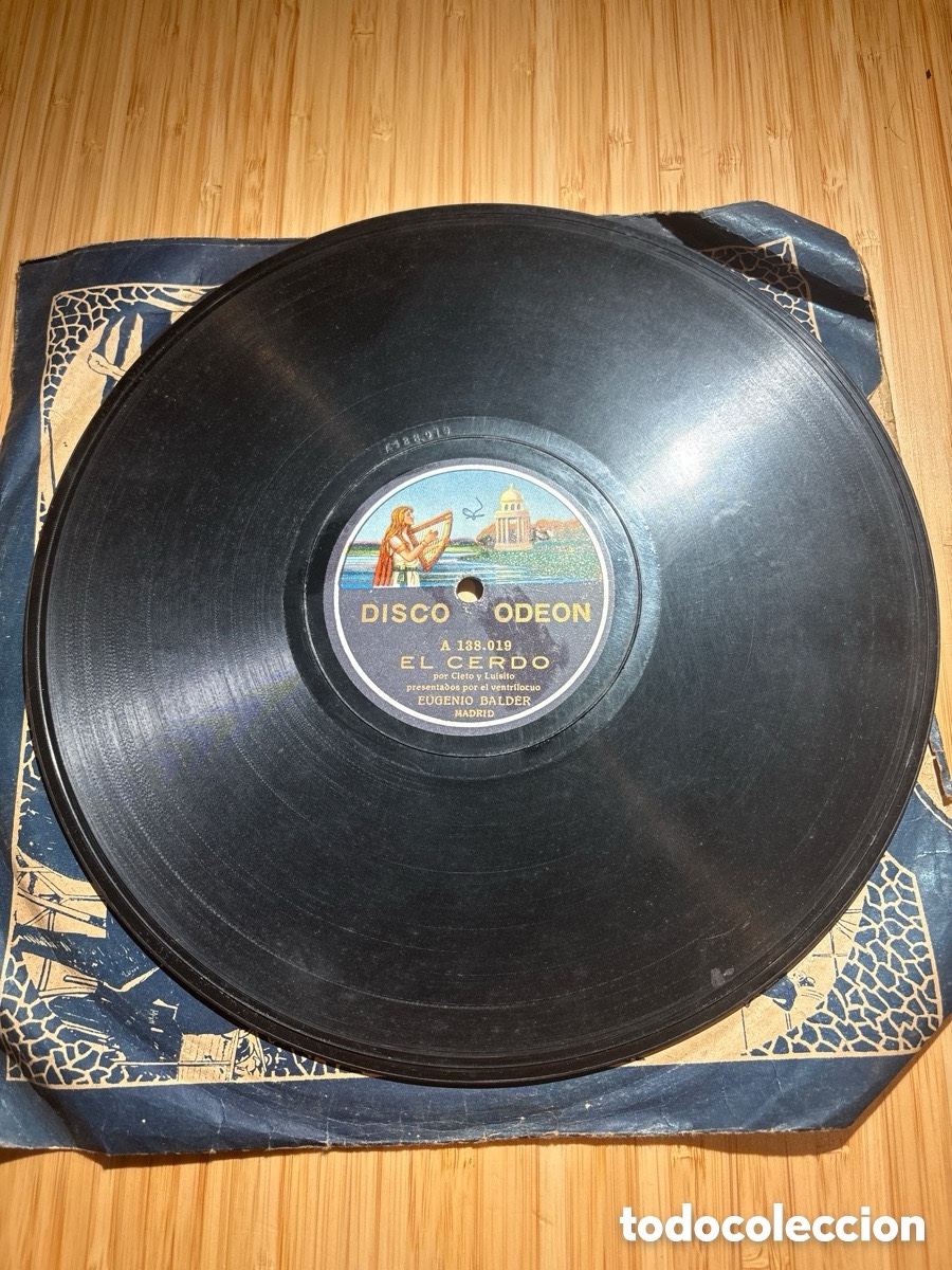 Discos de pizarra: SALIDA 1&euro;, Disco de pizarra Odeon, Tosca y El Cerdo (A17)