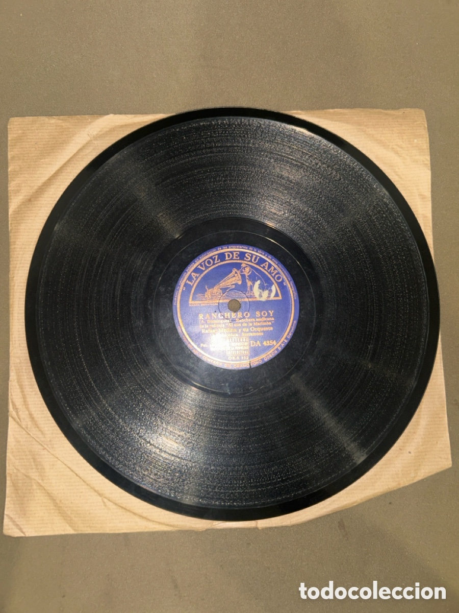Discos de pizarra: DISCO DE PIZARRA, LA VOZ DE SU AMO, AL SON DE LA MARIMBA Y RANCHERO SOY
