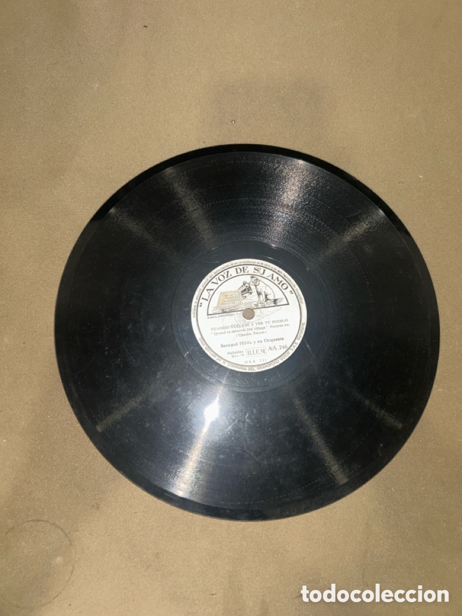 Discos de pizarra: DISCO DE PIZARRA, LA VOZ DE SU AMO, VEN A MIS BRAZOS Y CUANDO VUELVAS A VER TU PUEBLO