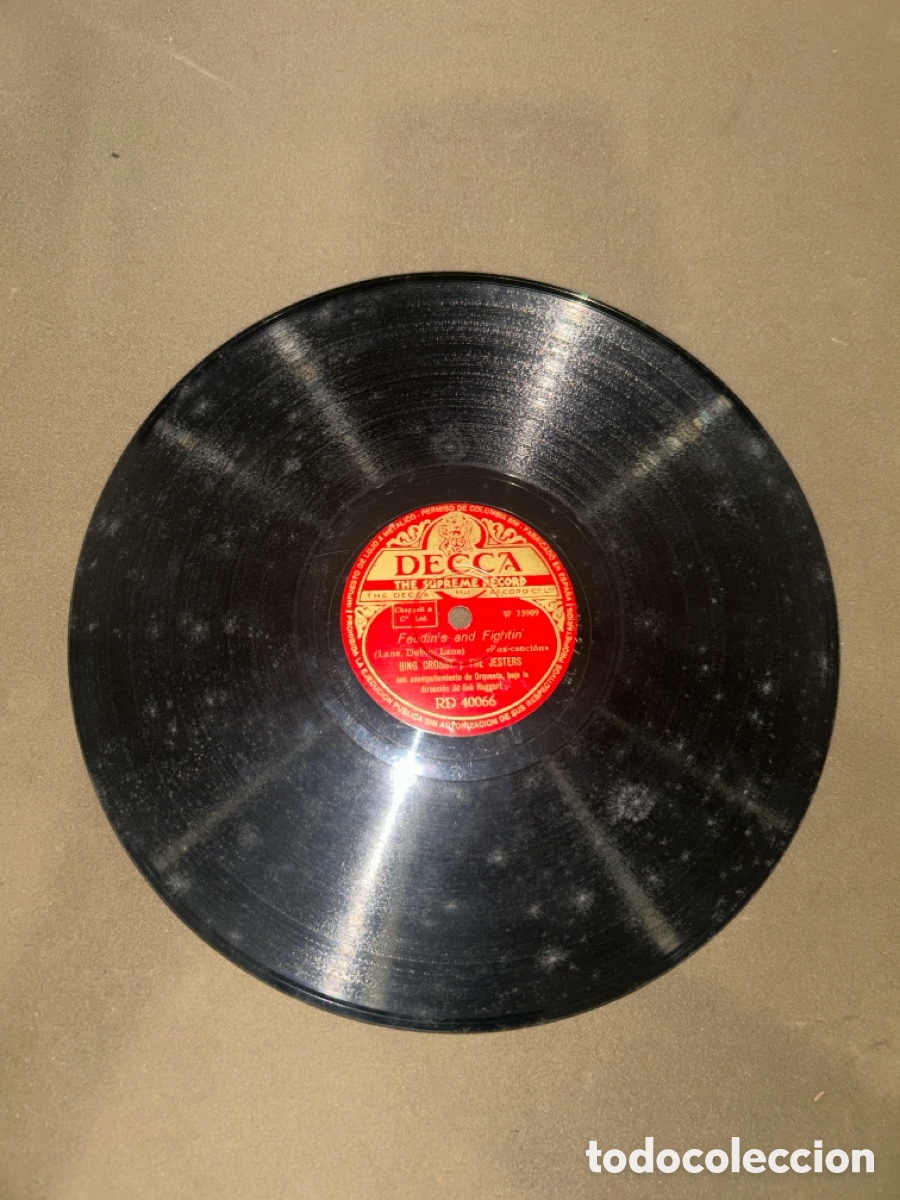 Discos de pizarra: DISCO DE PIZARRA, DECCA, PUMBA-BA Y FEUDIN&rsquo;S AND FIGHTIN
