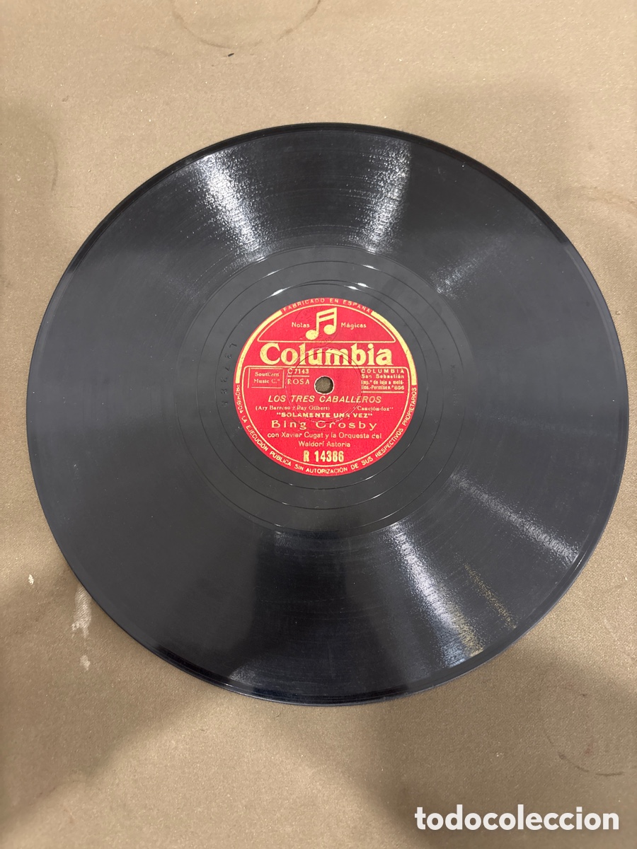 Discos de pizarra: DISCO DE PIZARRA,COLUMBIA,BAIA Y SOLAMENTE UNA VEZ*LOS TRES CABALLEROS*xavier cugat