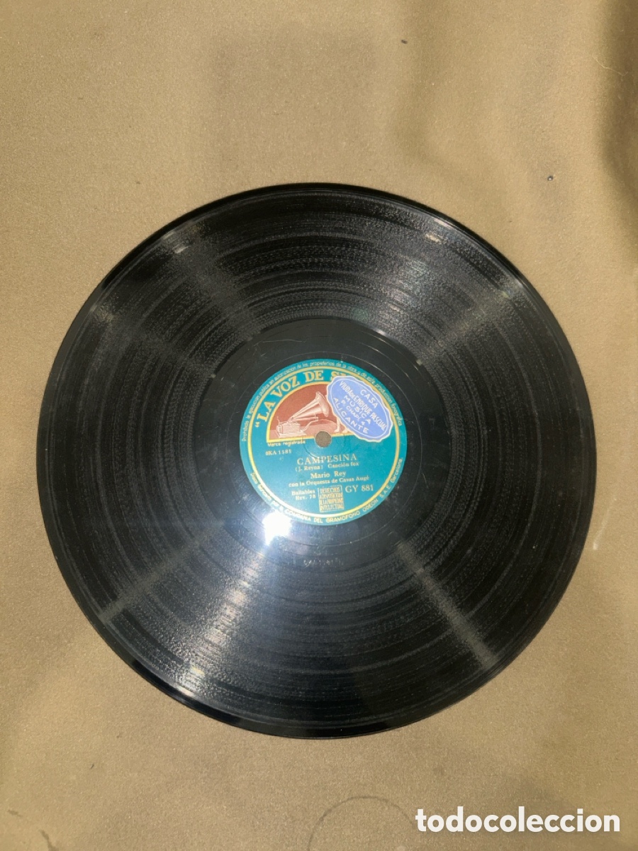 Discos de pizarra: DISCO DE PIZARRA, LA VOZ DE SU AMO, TUS PESTA&Ntilde;AS Y CAMPESINA