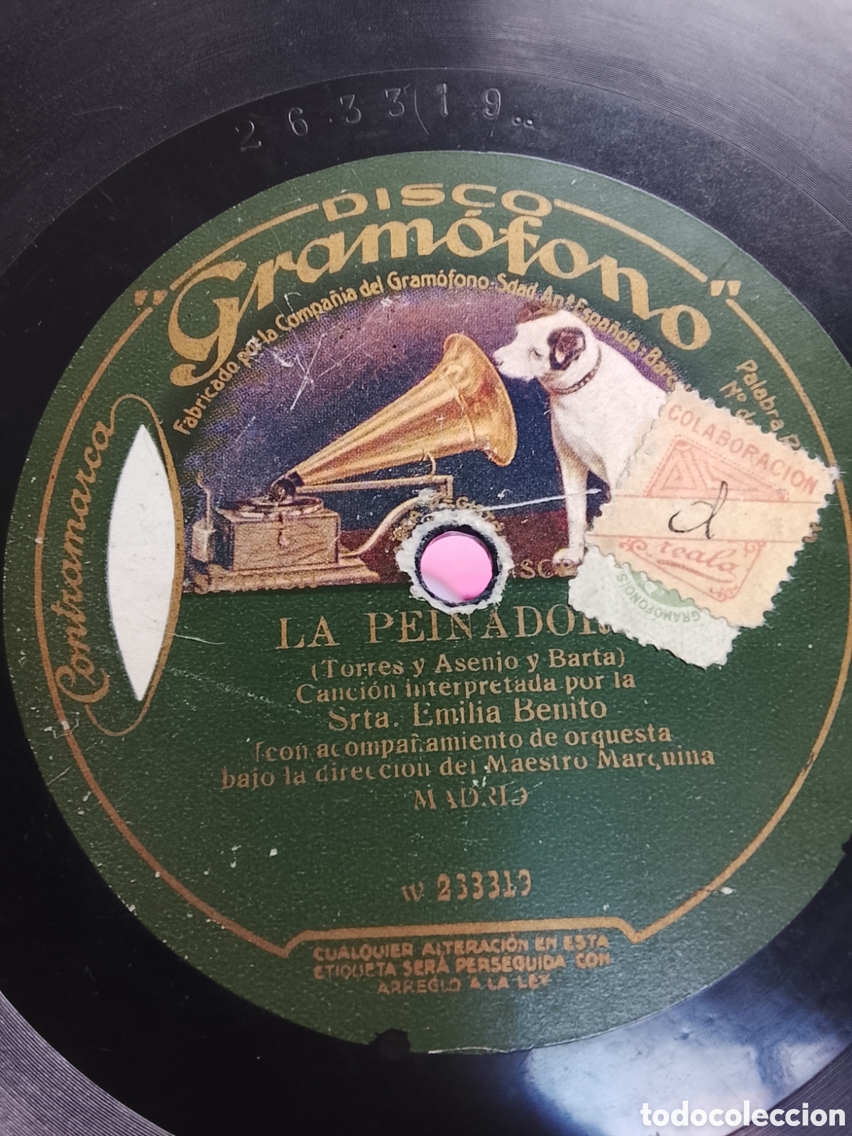 Discos de pizarra: Disco de pizarra Mieres del camino por Emilia Benito