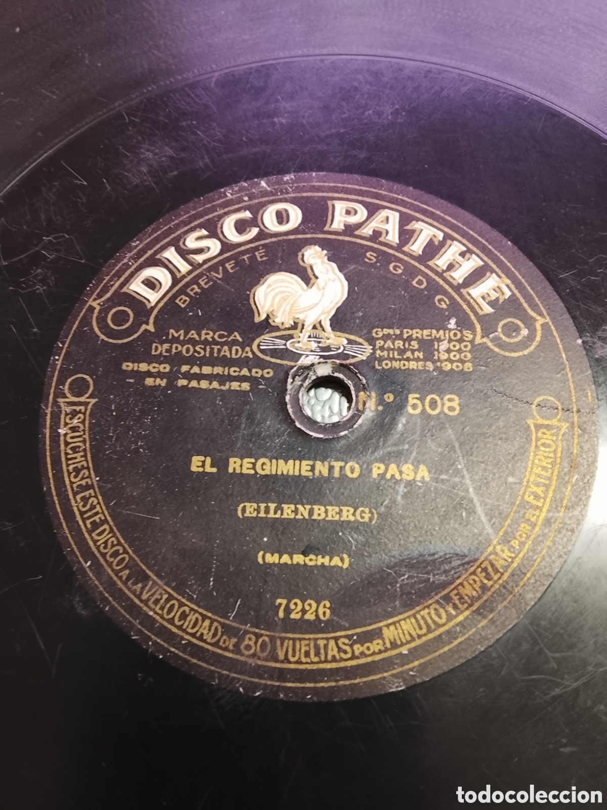 Discos de pizarra: Disco de pizarra el regimiento pasa y gamera