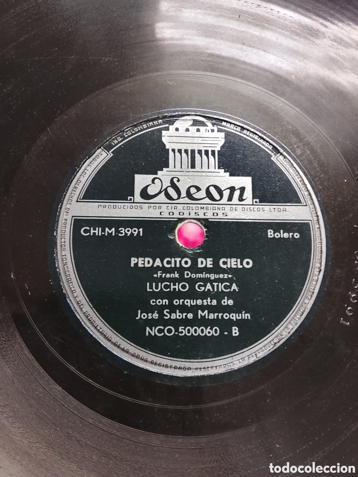Discos de pizarra: Disco de pizarra Lucho gatica pedacito de cielo - Foto 1